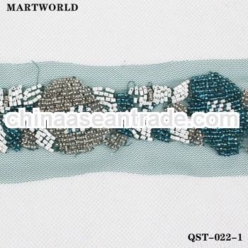 2013 new design beaded mesh waist belt trimming(QST-022-1)
