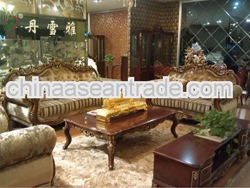 2013 new design carved wooden fabric sofa set 3048C#