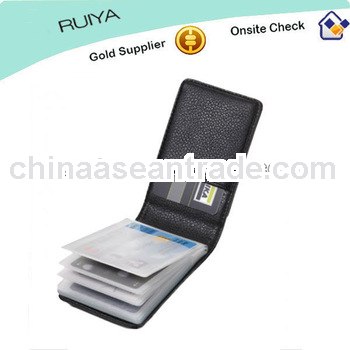 2013 new design leather card holder with elastic strap