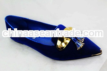 2013 new design women suede pointed toe flat loafers shoes