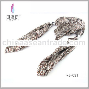 2013 new fashion leopard print silk satin scarf