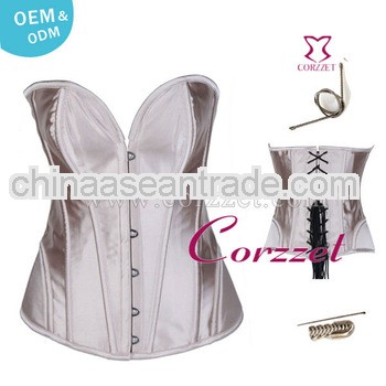 2013 new metal busk satin corset steel bone corset for lady