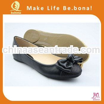 2013 newest black ballet flat shoes bowknot decor
