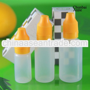 2013 popular vapor juice pe 10/20/30ml dropper bottles with childproof tamper cap long tip