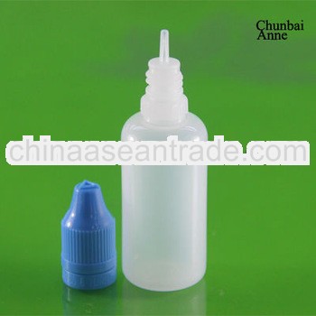 2013 popular vapor juice pe 30ml plastic dropper bottle with childproof tamper cap