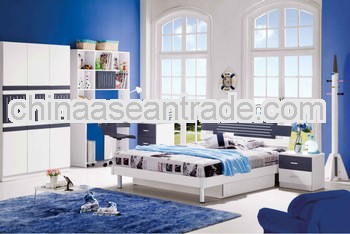 2013 sea blue children bedroom suite was made from E1 MDF board and environmental protection paint