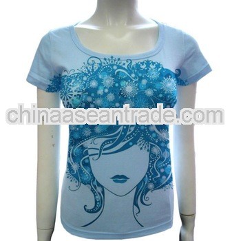 2013 summer hot sale custom allover printed plain blue tshirt