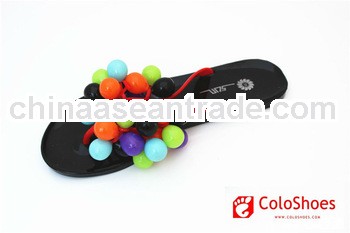 2013 sunshine black jelly sandals with little boll