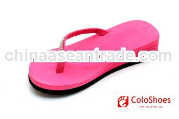 2013 sweet rhinestone pcu flip flop for ladies