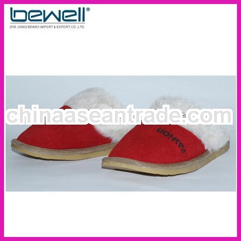 2013 women shoes closed toe leather winter slipper