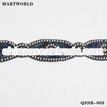 2013 wood beaded waist sash belt wholesale(QSNB-003)