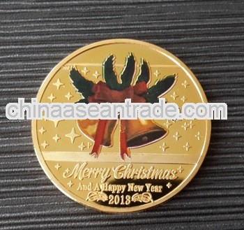 2014 New production Merry Christmas gold coin From China Manufacture