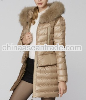 2014 Russian style fashion long down coat for ladies