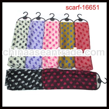 2014 fashion heart print infinity scarf