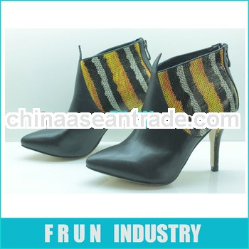 2014 new styles cowhide leather thin heel ankle boots cow leather fashion footwear