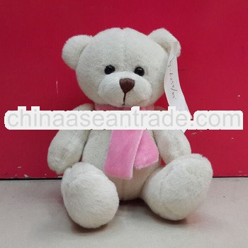 20cm Stuffed Toy Plush White Scarf Teddy Bear