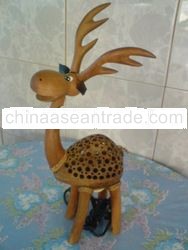 Thai hand made OTOP coconut shell lamp (Reindeer)