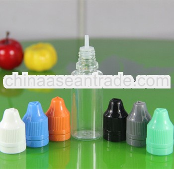 20ml PET e-juice bottles childproof cap and seal ring long thin tip