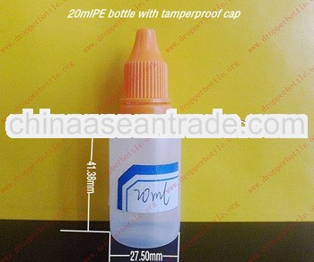 20ml PE bottle for e-cigarette liquid /bottle for e-cigarette liquid with tamperproof caps made in C