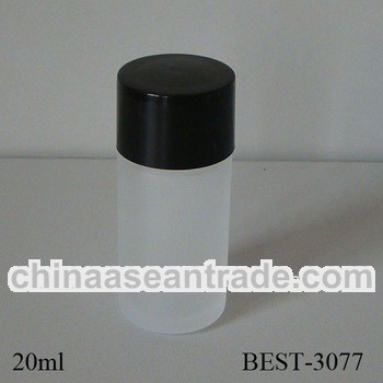 20ml frost glass bottle with plastic stropper and black cap