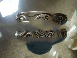 BFMN0037 - Sterling Silver Contemporary Cuff with Moon Face Design