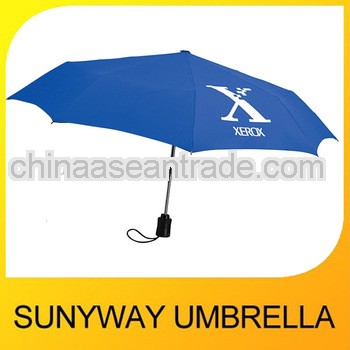 21'' 8K 3 Folding Blue Logo Umbrella