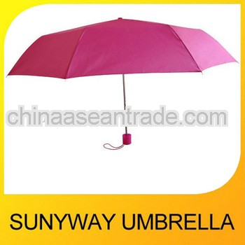 21" 8K 3 Folds Hand Open Pink Umbrella