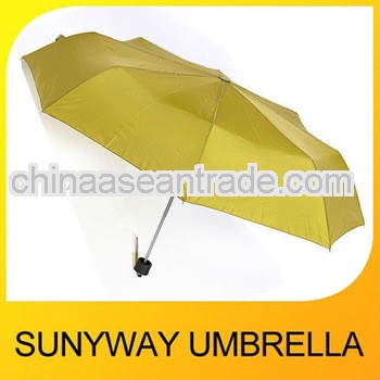 21"X8K Popular 3 Folding Yellow Umbrella