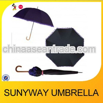 23'' auto open black lady straight umbrella