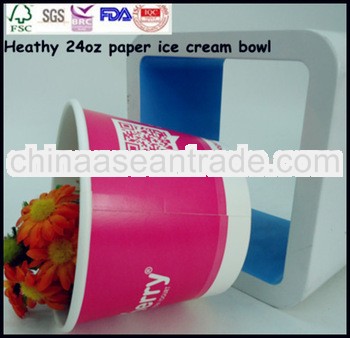 24oz Healthy paper ice cream bowls manufacturer