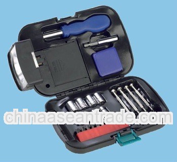 25pcs Mechanics Home Tool Kits with Flashlight