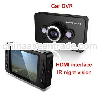2.7" LCD D6 car camera video recorder DVR with IR night vision+HD 1080P +140 degree view angle+