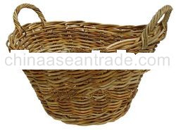 Log Basket with rattan lacak