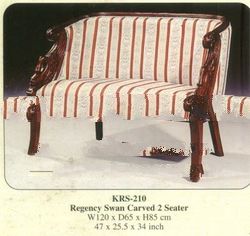 Regency Swan Carved 2 Seater Mahogany Indoor Furniture