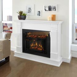 White Silverton Electric fireplace real flame realflame