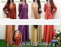 Two Pieces Special Pattered Muslim Dress with inner 1set/4pcs/4color