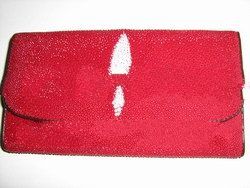 100% Genuine Stingray Skin Leather Clutch Wallet Purse
