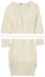 cable long hoodie sweaters