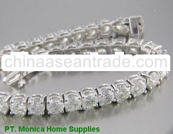 17.50 Ct Round Diamond Tennis Bracelet 18 K White Gold