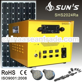 30W solar system box with radio+USB+SD card