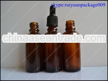 30ml boston round amber glass bottle with dropper