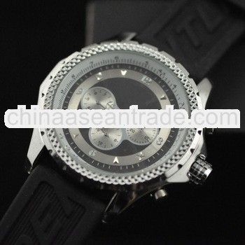 316L stainless steel chronograph silicone watch band