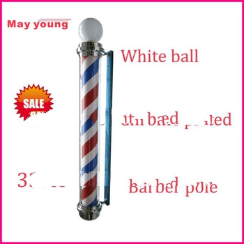 337A- chromed plated with white ball revolving barber pole barbiere segno pole