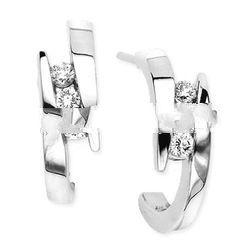 Hoop Earring 18K White Gold Diamond F IF 3EX