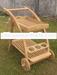 Rolling Drink Tray With Wood