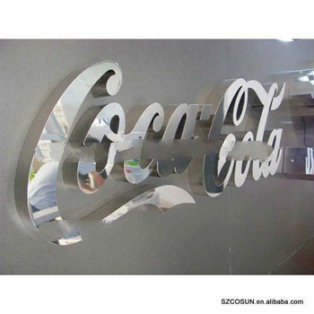 3D Mirror Polished Stainless Steel Shop Signs