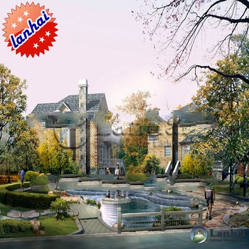 3D Rendering park landscape design