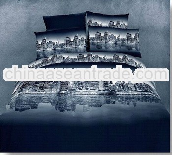 3D romantic luxury bed linen/satin quilt/bedding set/flat sheet