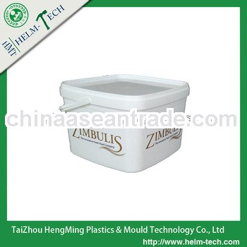 3L Square Plastic Buckets with Handle and Lid