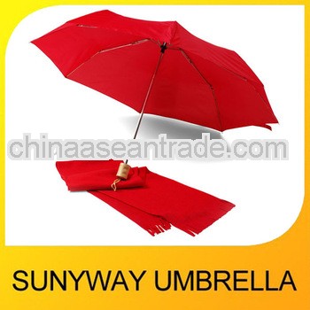 3 Folds Hand Open Red FoldingUmbrella